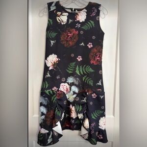 Guess by Marciano Black Floral High Low Dress